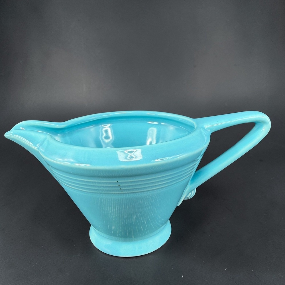 Vintage Homer Laughlin Fiestaware Harlequin‎ Creamer Pitcher Blue Turquoise